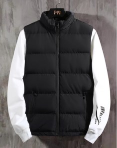 Мужская жилетка дутая с хлопковым наполнителем фото
