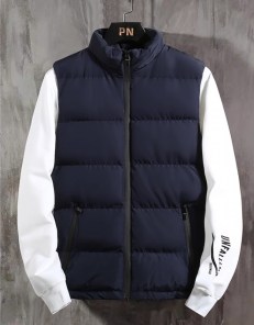 Мужская жилетка дутая с хлопковым наполнителем фото