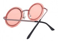 Женские круглые очки с бусинами фото