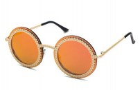 Женские круглые очки с бусинами фото