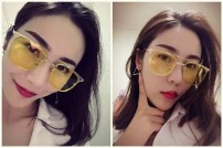 Квадратные очки с полупрозрачными цветными линзами фото