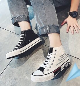 Крутые двухцветные высокие кеды фото