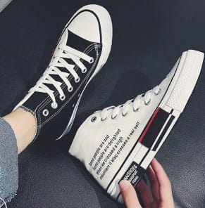 Крутые двухцветные высокие кеды фото