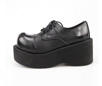 Криперы с потертостями на высокой подошве - ретро туфли на высокой платформе фото