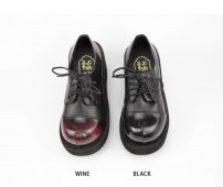 Криперы с потертостями на высокой подошве - ретро туфли на высокой платформе фото