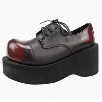 Криперы с потертостями на высокой подошве - ретро туфли на высокой платформе фото