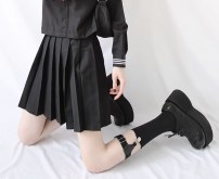 Криперы с потертостями на высокой подошве - ретро туфли на высокой платформе фото