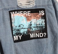 Женская джинсовая рваная куртка Where is my mind фото