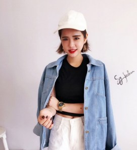 Свободная женская джинсовая куртка