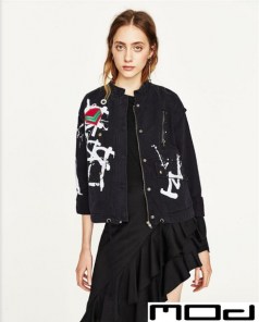 Черная женская джинсовая куртка