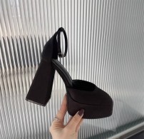 Модные женские туфли - босоножки Мэри Джейн на высоком грубом каблуке фото