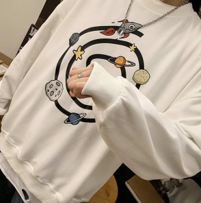 Свитшот с рисунком планет фото