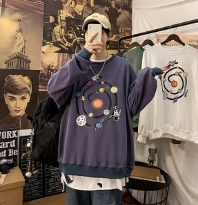 Свитшот с рисунком планет фото