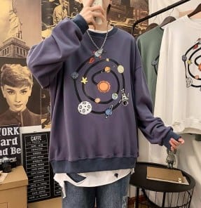 Свитшот с рисунком планет фото