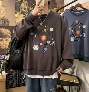 Свитшот с рисунком планет фото