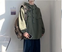 Легкая свободная кофта анорак с большими карманами -мужская фото