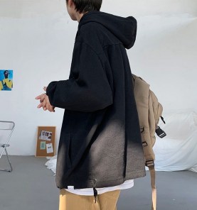 Легкая свободная кофта анорак с большими карманами -мужская фото