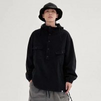 Легкая свободная кофта анорак с большими карманами -мужская фото