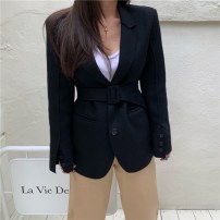 Женский свободный жакет с ремнем - полу пальто фото