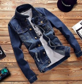 Синяя классическая мужская джинсовая куртка