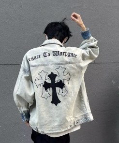 Джинсовая куртка с крестом на спине