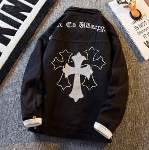 Джинсовая куртка с крестом на спине фото