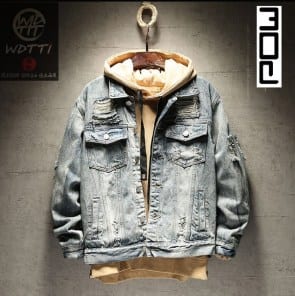 Джинсовая рок куртка с черепом на спине