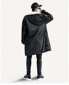 Нейлоновое длинное пальто на подкладке фото