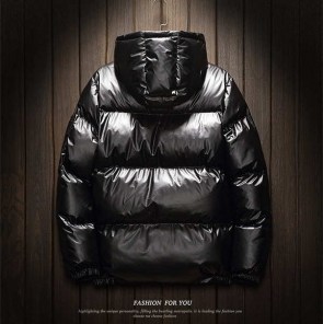 Мужская блестящая мужская куртка дутая фото