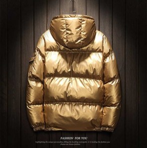 Мужская блестящая мужская куртка дутая фото
