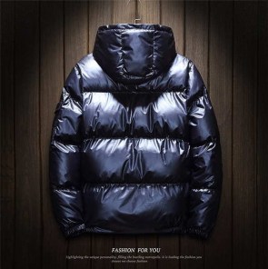 Мужская блестящая мужская куртка дутая фото