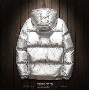 Мужская блестящая мужская куртка дутая фото