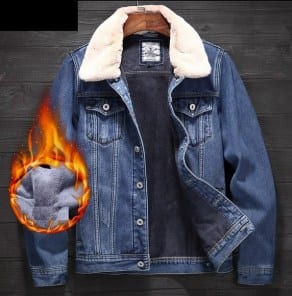 Мужская джинсовая куртка с бархатной подкладкой