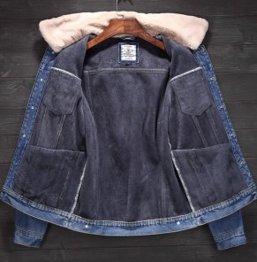 Мужская джинсовая куртка с бархатной подкладкой фото