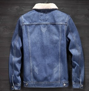 Мужская джинсовая куртка с бархатной подкладкой фото