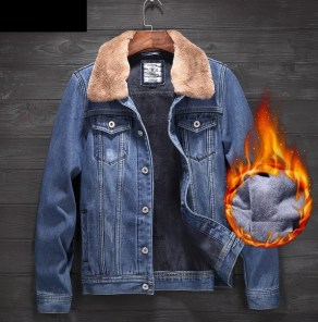 Мужская джинсовая куртка с бархатной подкладкой фото