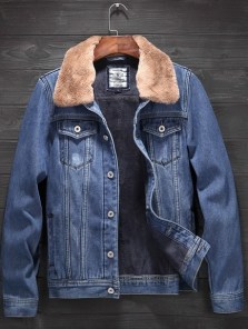 Мужская джинсовая куртка с бархатной подкладкой фото