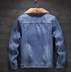 Мужская джинсовая куртка с бархатной подкладкой фото