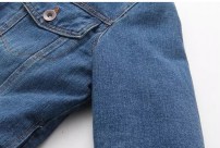 Легкая классическая женская джинсовка с мехом фото