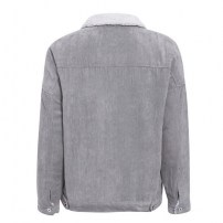 Модная вельветовая куртка на меху женская фото