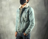 Стильная теплая мужская джинсовая куртка на меху фото