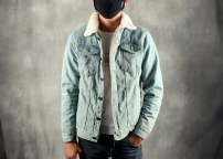 Стильная теплая мужская джинсовая куртка на меху