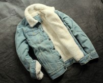 Стильная теплая мужская джинсовая куртка на меху фото
