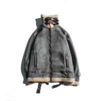 Мужская модная куртка дубленка с ремешками фото