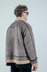 Мужская модная куртка дубленка с ремешками фото