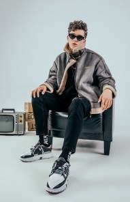 Мужская модная куртка дубленка с ремешками фото