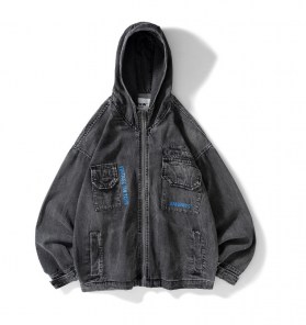 Мужская куртка джинсовая с капюшоном