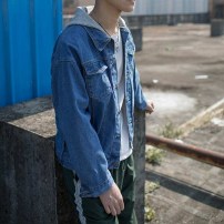 Джинсовка классическая с капюшоном фото