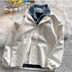 Мужская куртка прямая с эко кожи на молнии оверсайз фото