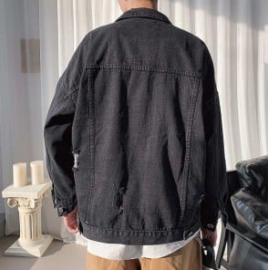 Джинсовый пиджак со вставкой фото